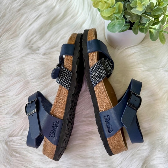 Birki's By Birkenstock Criss Cross Navy Blue Leather Buckle Strap Sandals Size 6 - Picture 12 of 13